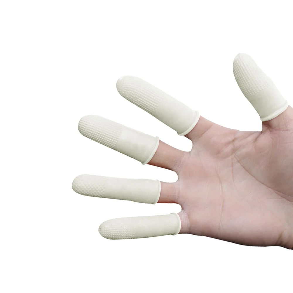 100pcs/Pack Latex Rubber Finger Cots Reusable Protective Antislip