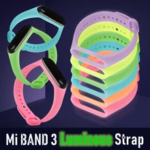Светящийся ремешок для XiaoMi band 3 и 4 сменный Браслет смарт часов Band