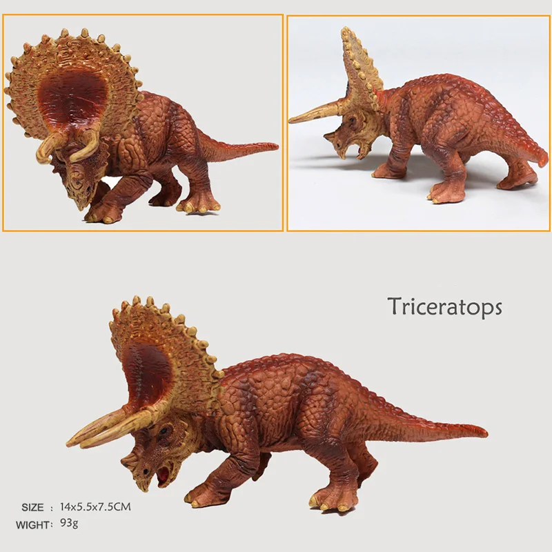 Динозавр Юрского периода Фигурки игрушки травоядные серии Трицератопс Брахиозавр мод ручная роспись мальчиков любимый - Цвет: triceratops