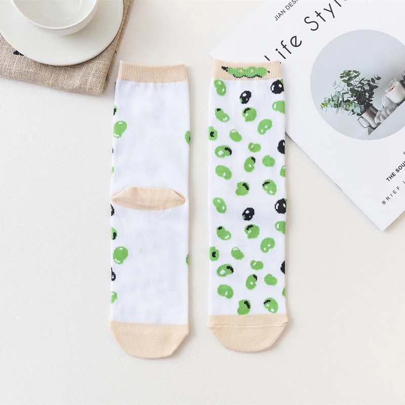 [COSPLACOOL] Креативные фруктовые Цветочные Носки милые забавные японские носки в стиле Харадзюку С мультяшным рисунком Женские Жаккардовые цветные носки