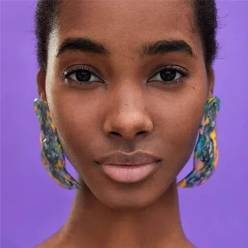

Bohemian Multicolored New Fashion Resin Drop Earrings for Women Hot Sale Wedding Gift Trendy Dangle Earrings Jewelry