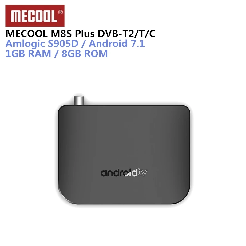

MECOOL M8S Plus DVB-T2/T Android 7.1 TV Box Amlogic S905D Set Top Box 1GB 8GB 2.4G WiFi 100Mbps BT4.1 4K TV Box Pk X96 mini