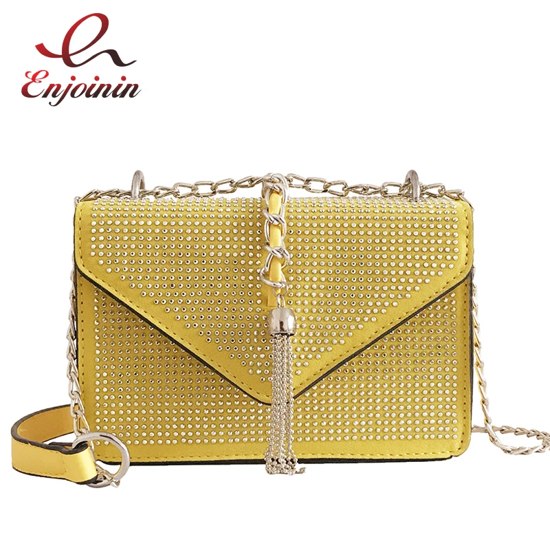 Diamond Silver Tassel Fashion Women's Pu Leather Shoulder Bag Crossbody