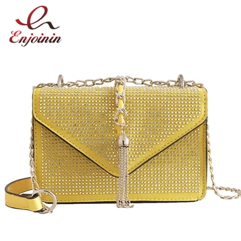 

Diamond Silver Tassel Fashion Women's Pu Leather Shoulder Bag Crossbody Mini Messenger Bag Handbag For Ladies Bolsa Totes Bag