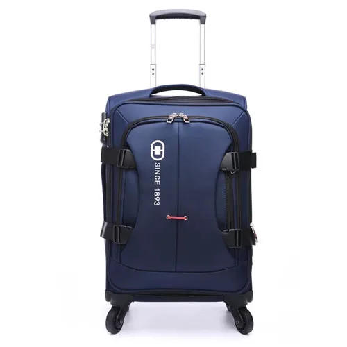 KLQDZMS 20/24/28Inch men business rolling luggage spinner women oxford expand travel suitcase on wheels - Цвет: blue