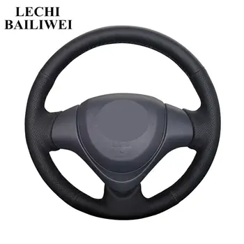

Black PU Artificial Leather Steering Wheel Cover Hand-stitched Car Steering Wheel Cover for Suzuki Jimny 2015