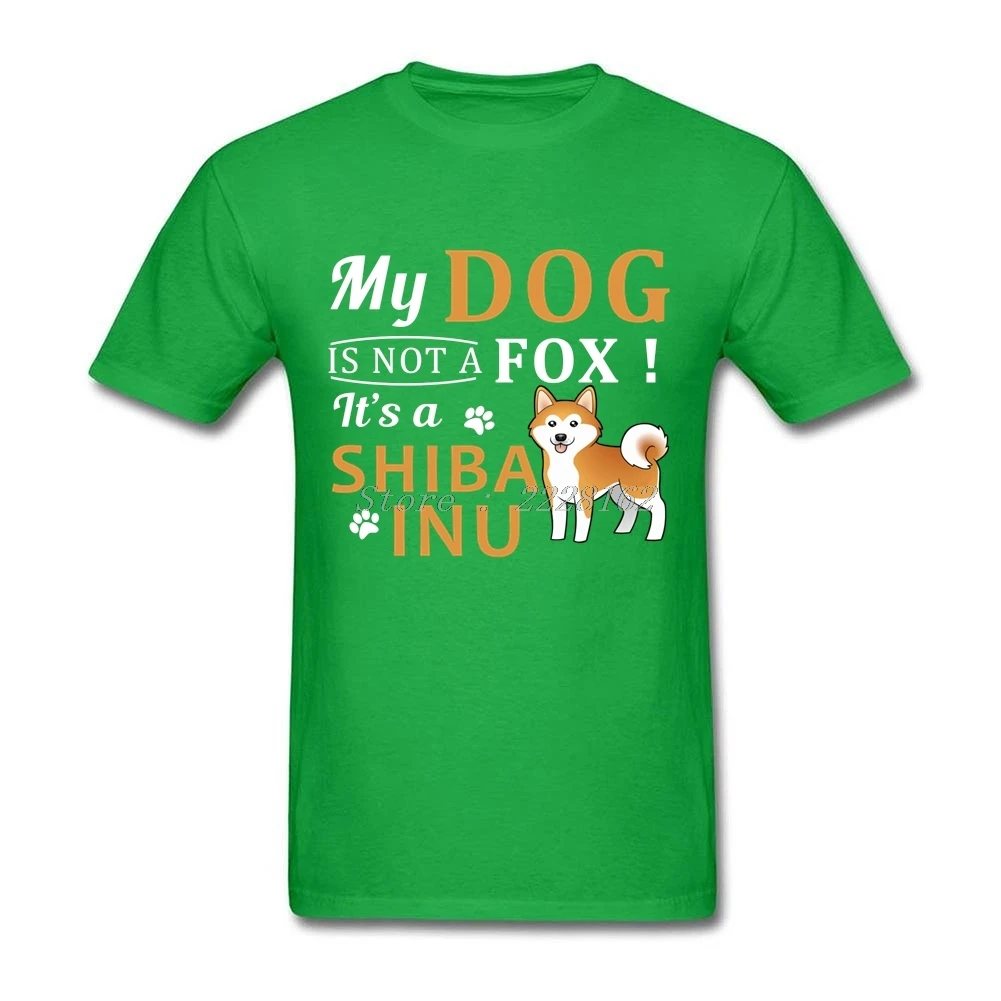 Harajuku футболки Для мужчин Roll DIY черный Шиба ину собака не является Fox футболка для подростков с коротким рукавом Высокий Топы - Цвет: Зеленый