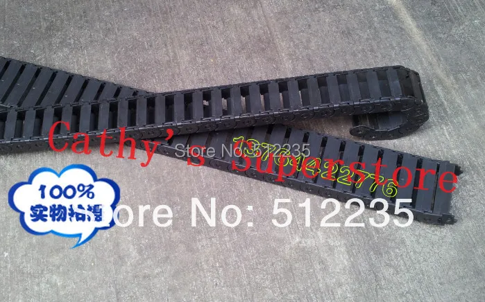 

New 2pcs 15X30mm Black Flexible Cable Carrier Drag Chain Nested End Connectors for cnc router