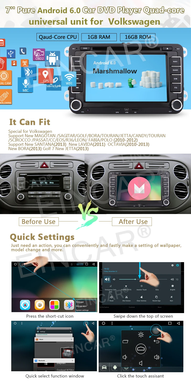 Discount Android 6.0 Quad Core Car DVD Radio Stereo GPS Navi For VW PASSAT GOLF Jetta 0 Discount Android 6.0 Quad Core Car DVD Radio Stereo GPS Navi For VW PASSAT GOLF Jetta 0