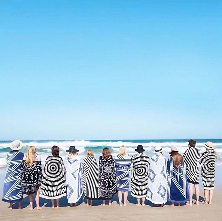 Large 100% Cotton Printed Round Beach Towels