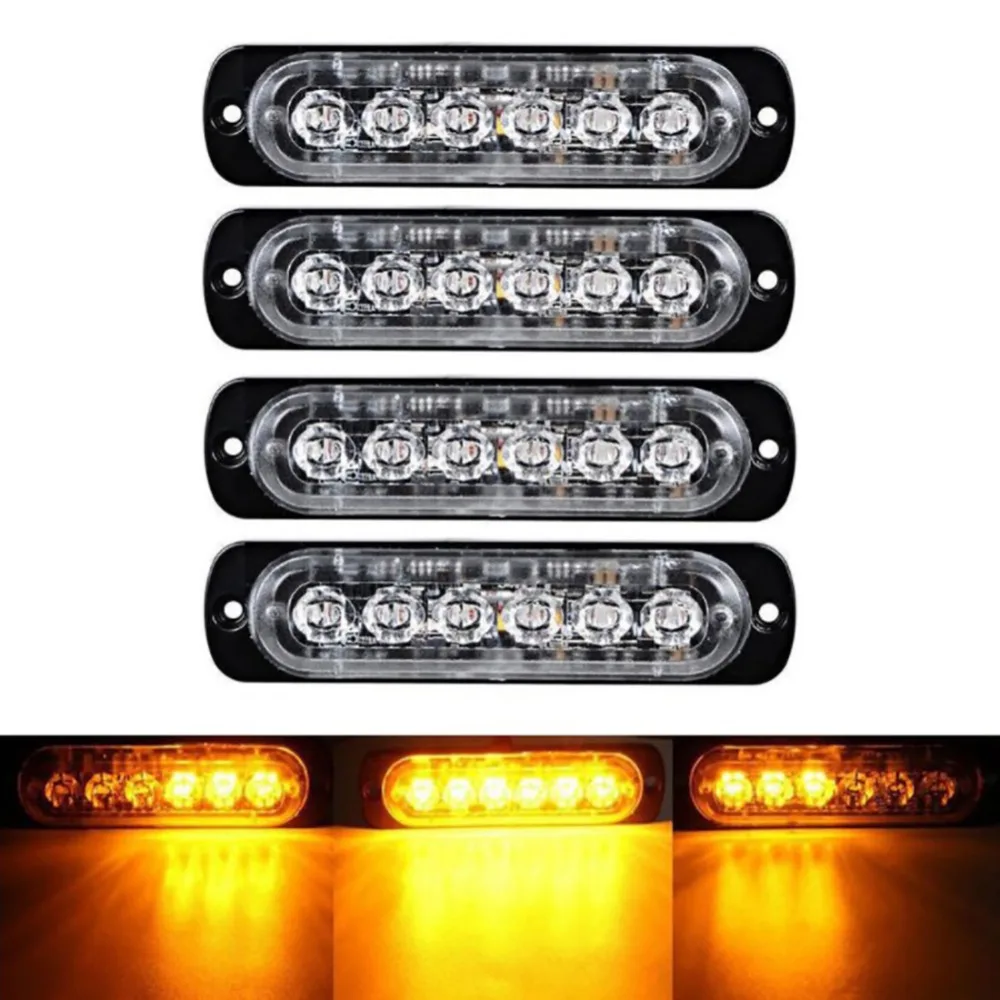 1/2/4 шт. 18 режимов 6LED автомобильный Грузовик Свет прямоугольный Вт 1000ЛМ