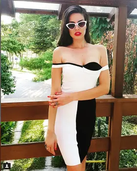 

2019 Mini Dress Sexy Celebrity Backless Slash Neck Fashion Women Short Patchwork Night Club StraplessBody con Dresses Wholesale