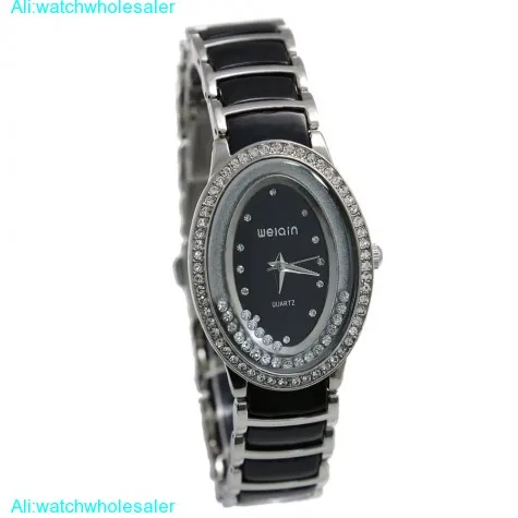 Женские Модные Аналоговые кварцевые часы с блестящим серебристым металлическим ремешком с черным циферблатом женские часы-браслет