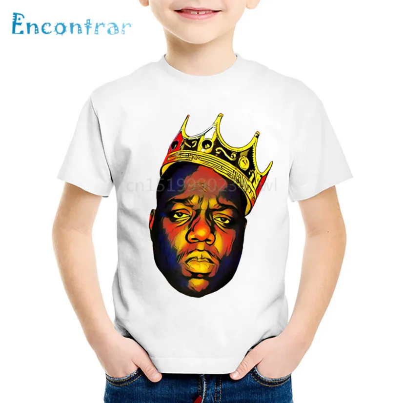 Америка хип-хоп исполнитель звезда Notorious Big Детские футболки для детей Бигги Смолс летние футболки для мальчиков и девочек одежда для малышей, топы, ooo456