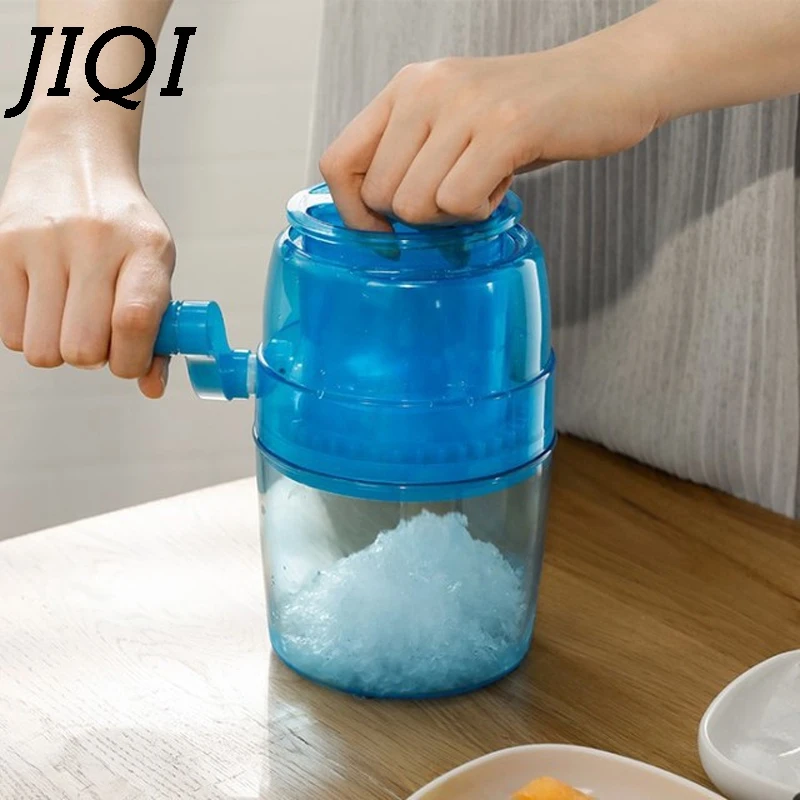 

JIQI Manual Ice Crusher Shaver Hand Crank Mini Ice Shaving Chopper Shredding Snow Cone Slushies Maker Smasher Smoothies Grinder