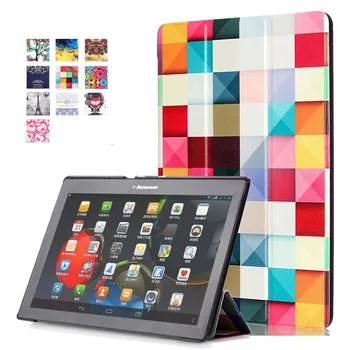 

gligle Color print stand leather case cover for Lenovo Tab 2 A10-70F / A10-30 10 inch Tablet cover 50pcs/lot DHL Free shipping