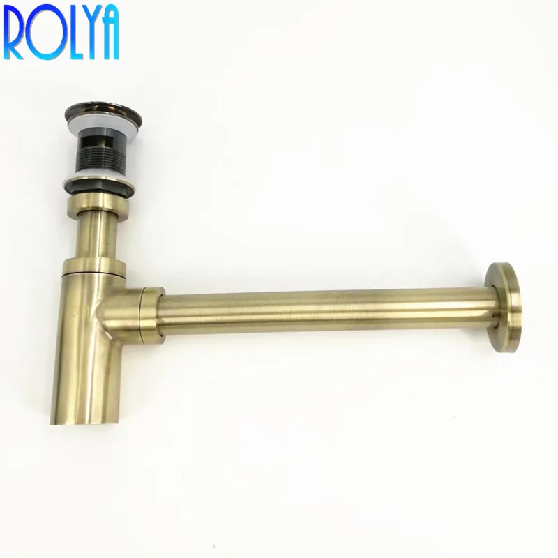 Rolya Traditional Antique Bronze P Traps Old Style Vintage Brass Bottle