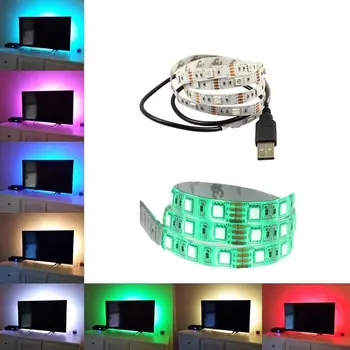 

5/10/20/30/40/50CM 5050 USB Mood Light RGB Multi Color LED Strip Light TV Backlight 24 Keys Remote Control --M25