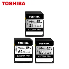 TOSHIBA 128 Гб SD Card 64 Гб оперативной памяти, 32 Гб встроенной памяти класса 10 UHS-III U3 SDHC/SDXC карты памяти SD карты 95 МБ/с. EXCERIA PRO для видеокамеры