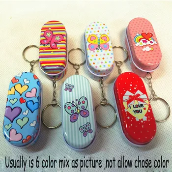 

1200pcs Cute Oval Shaped Iron Tin Storage Box Trinket Candy Jewelry Box Pill Box with Key Chain ring-Free Shipping