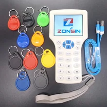 Английский супер ручной Rfid NFC копировальный считыватель писатель cloner 10 частота+ 5 шт 125 кГц брелков+ 5 шт 13,56 МГц UID брелков