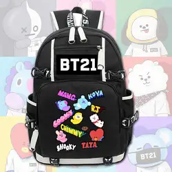 Новый Рюкзак BTS BT21 TATA shooky мультфильм рюкзак Для женщин Для мужчин ноутбук плечи сумки мальчики девочки школьные сумки