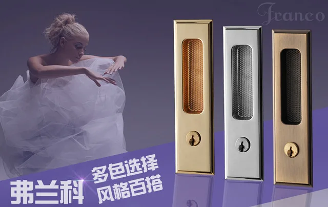 European style simple moving door locks sliding door bathroom bathroom