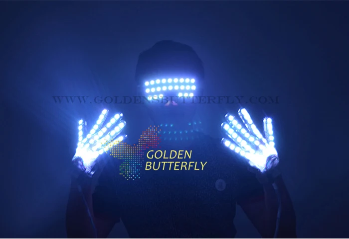 LED Прихватки для мангала одежда высвечиваться Очки Новинка года Костюмы DJ вечеринки реквизит Hot Dance для Мужская Мода Светящиеся Очки Прихватки для мангала