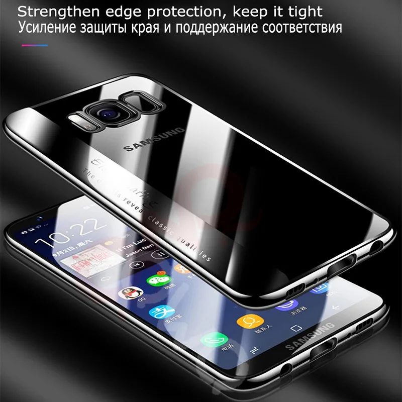 Роскошные Покрытие чехол для Samsung Galaxy S8 S9 плюс Чехол, мягкий, из силиконового материала прозрачные телефонные чехлы для Galaxy S7 Edge Note 8 TPU Защитный чехол