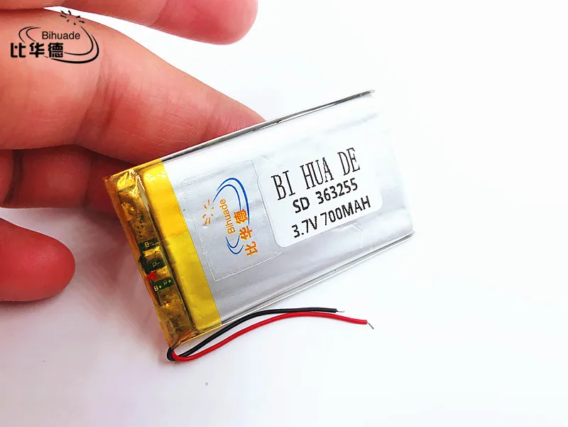 Li-po 3,7 V 700 mAh 363255 литий-полимерный Li-po li ion Перезаряжаемые Батарея клетки для Mp3 MP4 MP5 gps