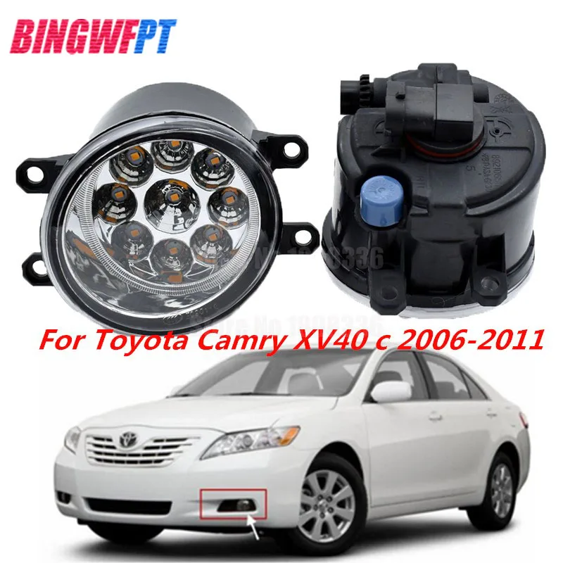 

2pcs/pair (Left+Right) High brightness LED Fog Light White Yellow For Toyota Camry XV40 c 2006-2011 (Russia)