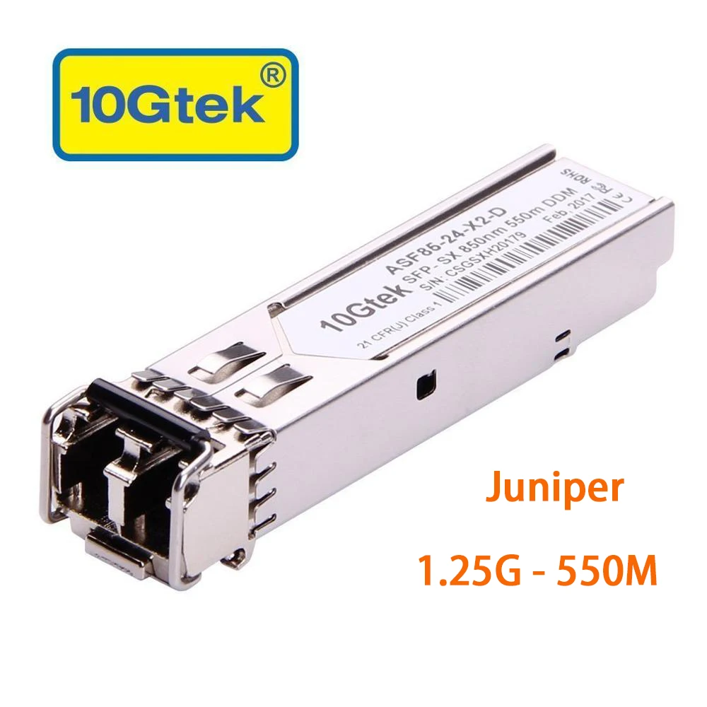 

Juniper 1.25G 550m QFX-SFP-1GE-SX/EX-SFP-1GE-SX Gigabit SFP LC Multi-mode Transceiver 1000Base-SX, MMF, 850nm