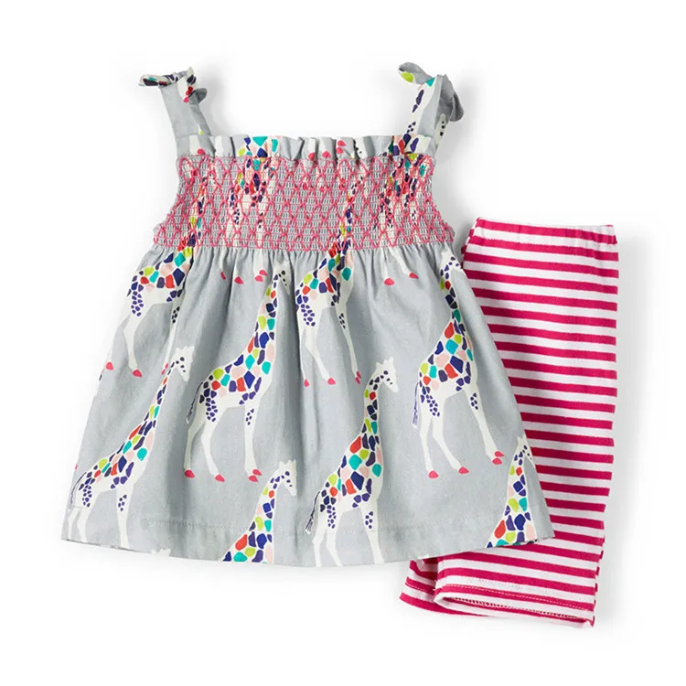 20200 same picture Little maven/комплекты летней одежды для маленьких девочек 1-6 лет с рисунком оленя из мультфильма «Сика», комплекты одежды для девочек, 1 предмет, рубашка+ штаны - Цвет: 20200 same picture