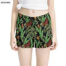 INSTANTARTS тропическим принтом с принтом женские летние шорты для йоги тренировки Спортивная одежда для Для женщин дыхание Пеший Туризм Спортивные шорты для бега