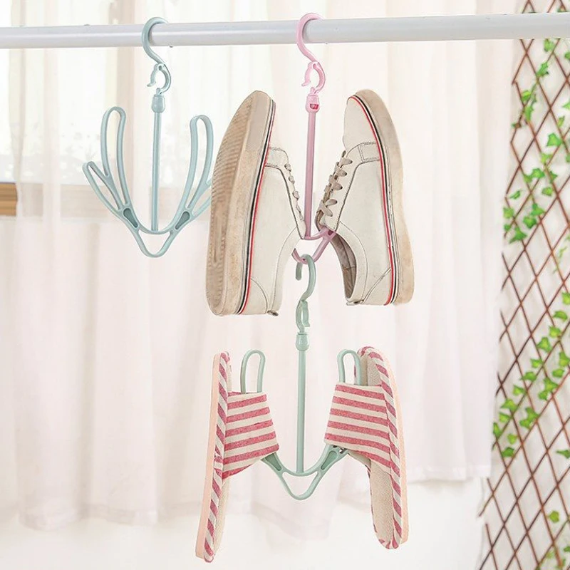 

New Design Plastic Shoes Rack Organizer Shoe Hanger Clothes Hanging Drying Slippers Bathroom Space Saving Storage Shoe Slots