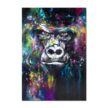 

Watercolor Art Wall Prints Animal Orangutan Canvas Painting Monkey Poster Abstract Painting Wall Pictures For Living Room Decor