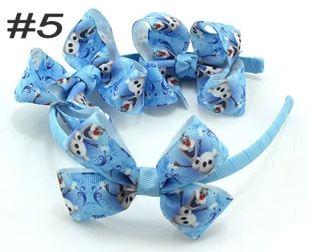 30 комплектов, 3 '', изысканные банты для волос и повязки для волос, повязка на голову с диси ни, мультяшная лента - Цвет: 150720005