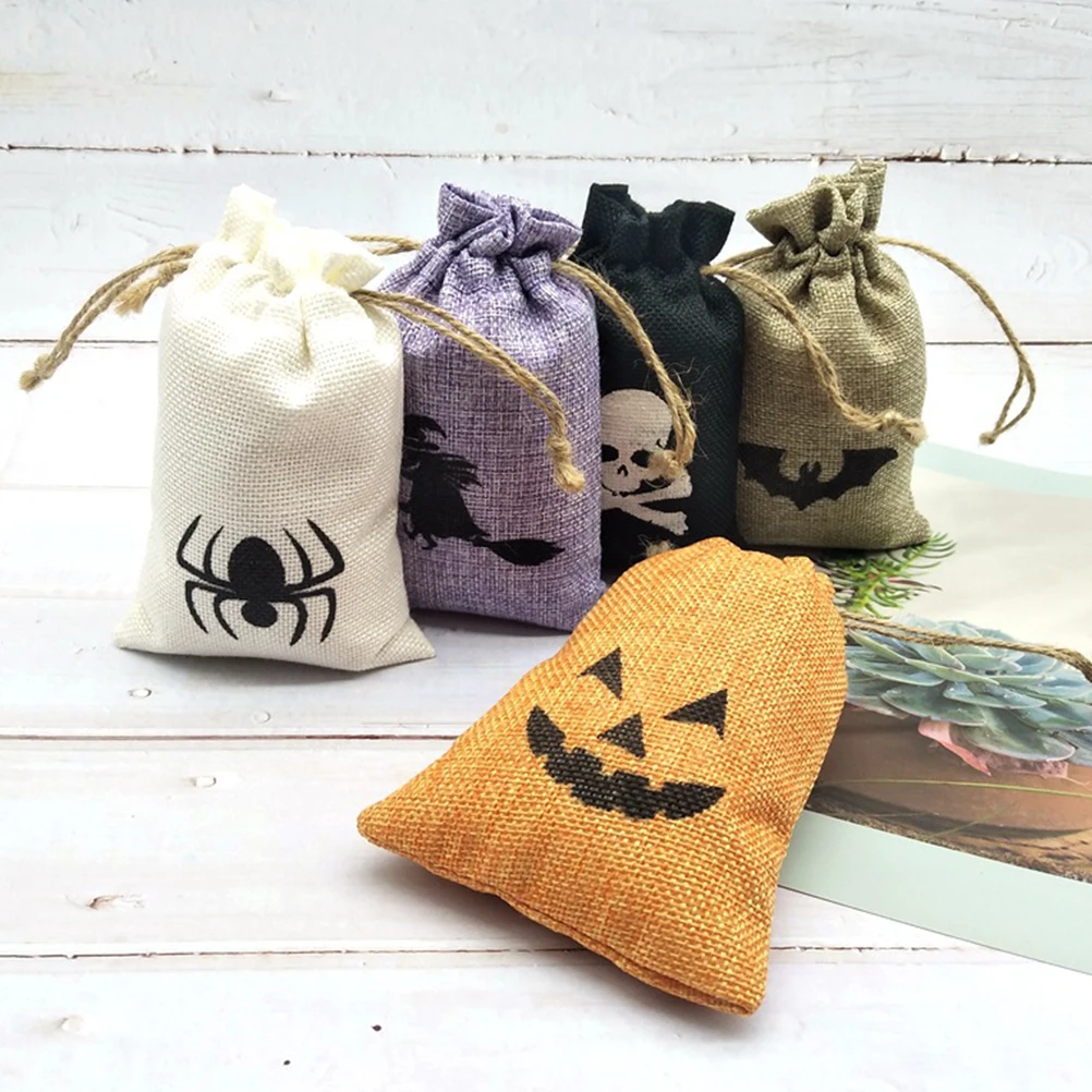 5 шт. сумка на шнурке подарок Хэллоуин Упаковочные пакеты ткань для детей конфеты