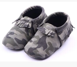 Армейский зеленый Новые поступления Camo Little one обувь мягкая подошва кожа детские младенческие младенцы, малыши, мальчики Camo обувь 3-12 м - Цвет: Армейский зеленый