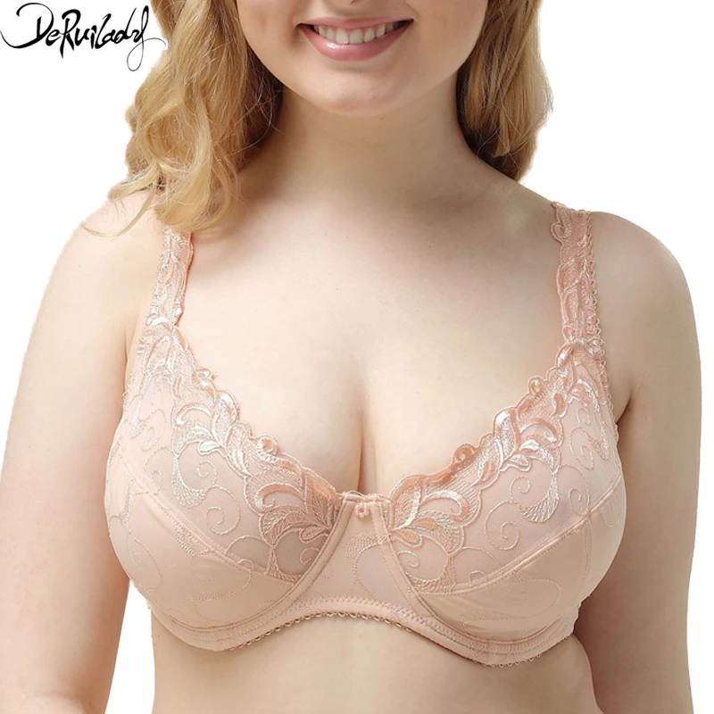 DeRuiLaDy High Quality Elegant Bra Lace Underwire Women Bras Big Size D