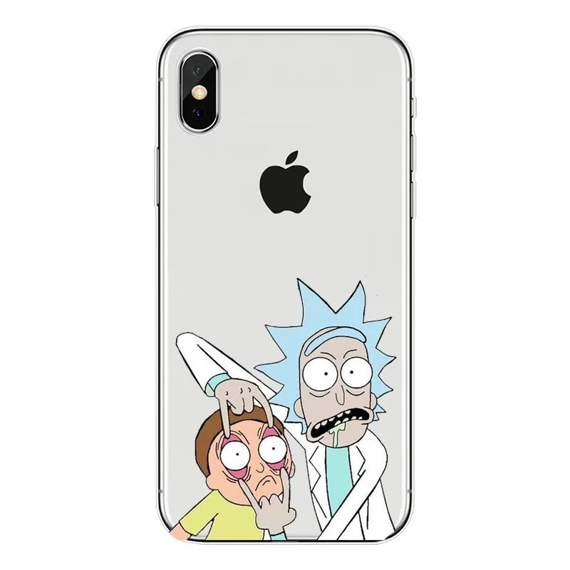 Забавный чехол для телефона Rick and Morty iphone XS MAX XR 8 8Plus 7 7Plus 6 6S 6Plus 5s SE мягкие