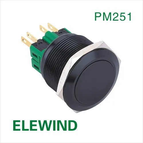 ELEWIND 25 мм черный аллюминовый Мгновенный кнопочный переключатель (PM251F 11/A)|switch