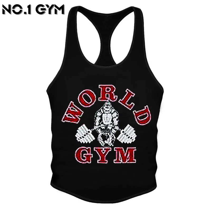 New Arrival World Gym 100 cotton Men's Tank Top Gym Vest Clothing Drop