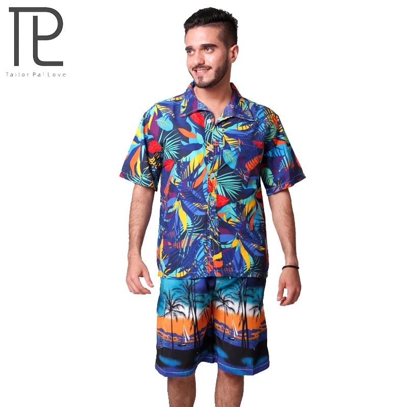 Tailor Pal Love 2017 Summer Mens Hawaiian Shirt Casual