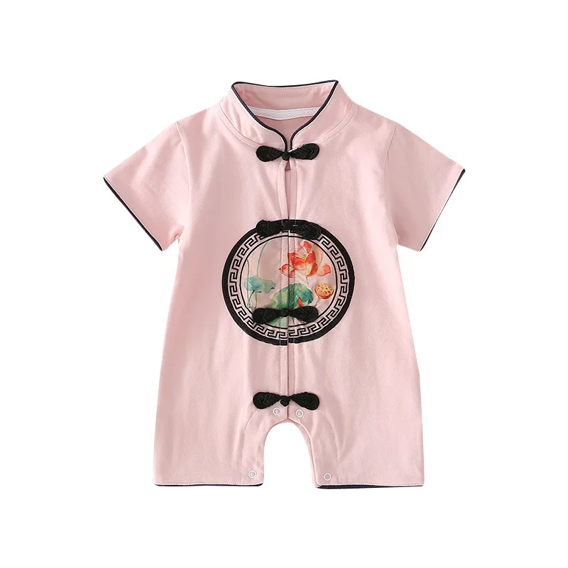 

Cotton Baby Clothes Summer One-piece Dress Chinese Style Romper Cute Retro Chinese Style Tang Suit