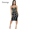 Ziamonga 2022 Women Bandage Dress Sexy Spaghetti Strap Sheath Sexy Club Fashion Evening Party Celebrity Ladies Summer Dresses ► Photo 3/6