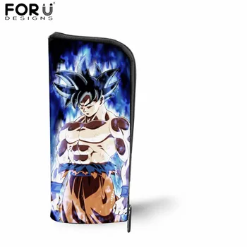 

FORUDESIGNS Cosmetic Bag Boys School Supplies Cartoon Dragon Ball Goku Super Saiyan God Anime Pencil Bags Kids Pen Cases 22cm