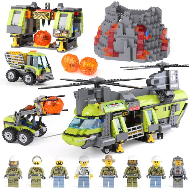 

Model Building Blocks toys 02087 1430Pcs Heavy Lift Helicopter compatible with lego City 60125 Bricks Figure toys for children