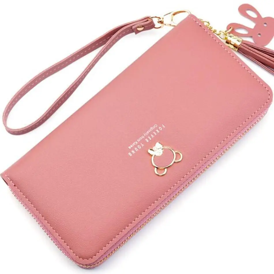 

Hot Selling Design Long Wallets Women Trendy Purses Korean Style Money Bag Multifunctional Zipper Wallets Forever Young Carteira