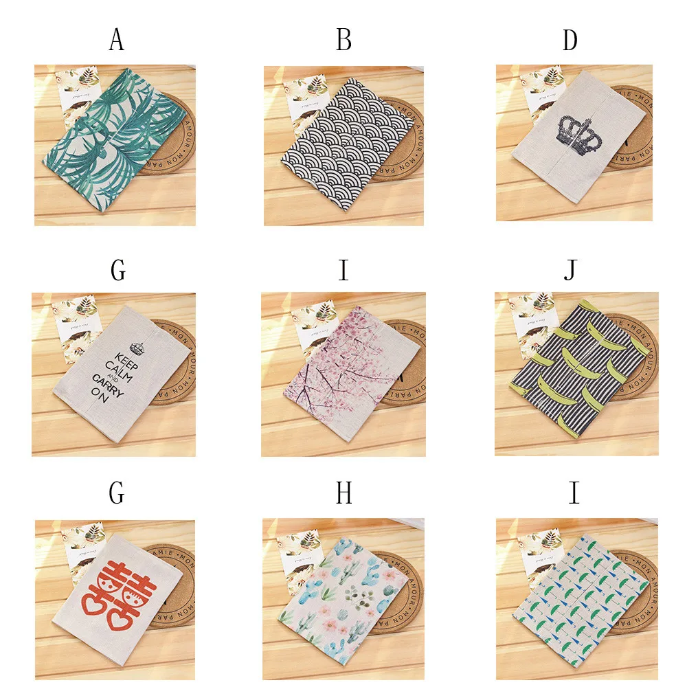 

Home Handmade Fabric Cotton Linen Paper Towel Car Tissue Box Toilet Paper Set Simple Stylish #F